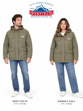 Penfield Kasson Mountain Parka Jacket Olive Green 60/40 Cloth Mens Medium